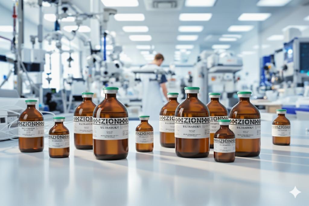 Professional medical laboratory and pharmacy environment
